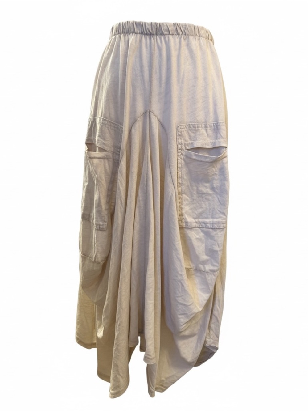 Tempo Paris Cream Asymmetrical Pocket Skirt